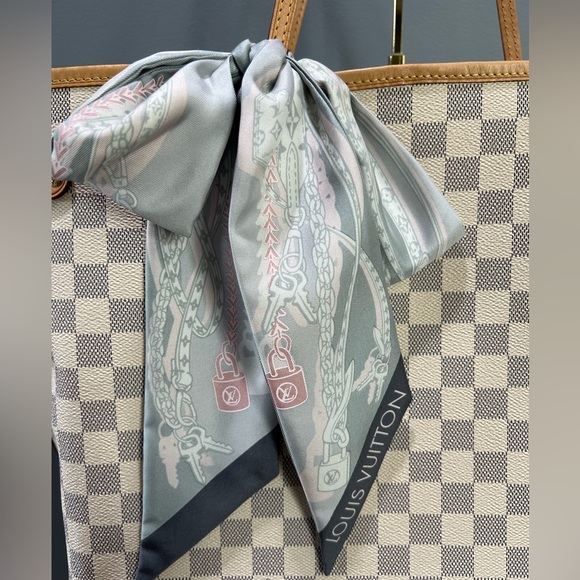 Louis Vuitton Damier Azur Neverfull GM w/ Bandeau - Picture 2 of 12